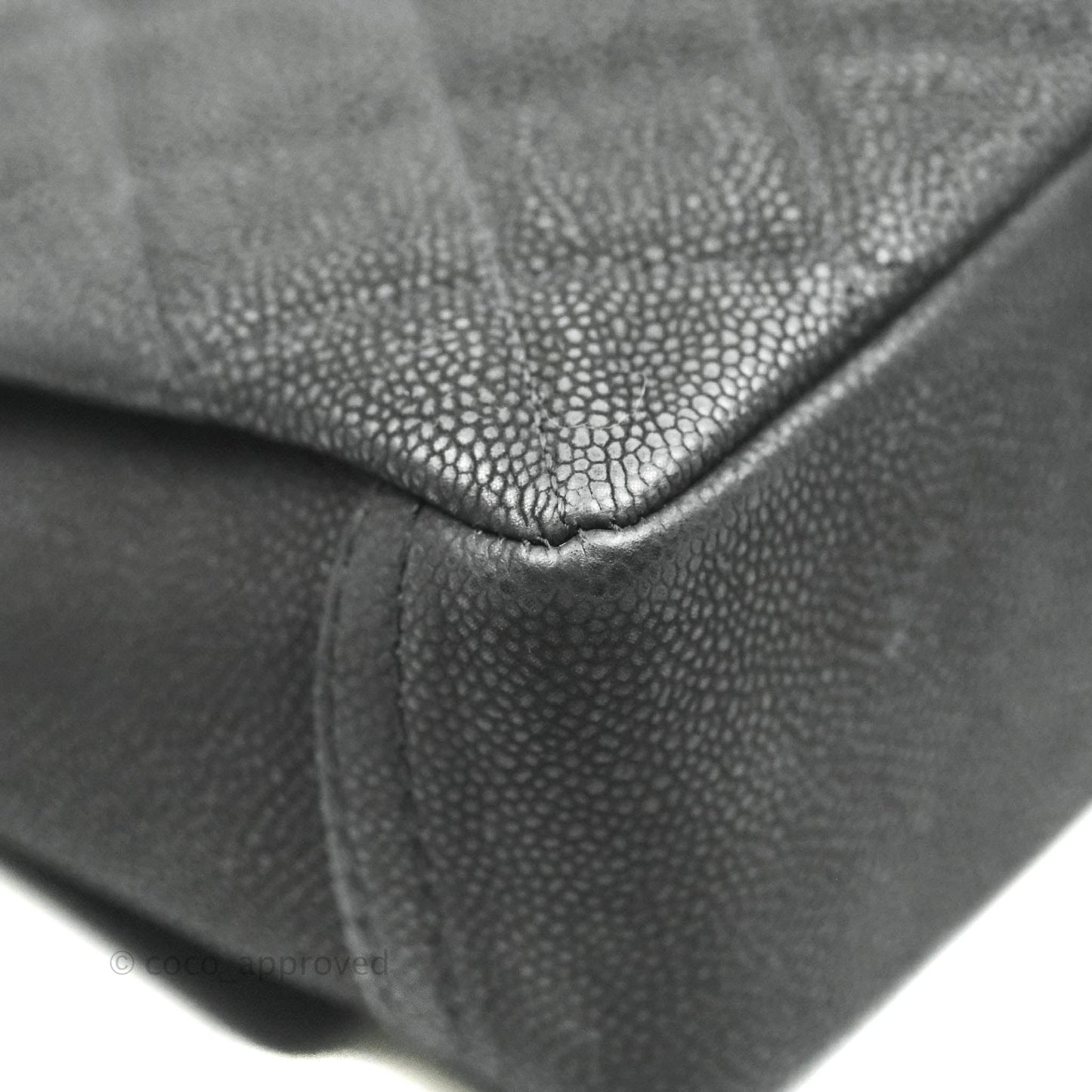 Chanel Lady Pearly Flap Bag Black Caviar Silver Hardware