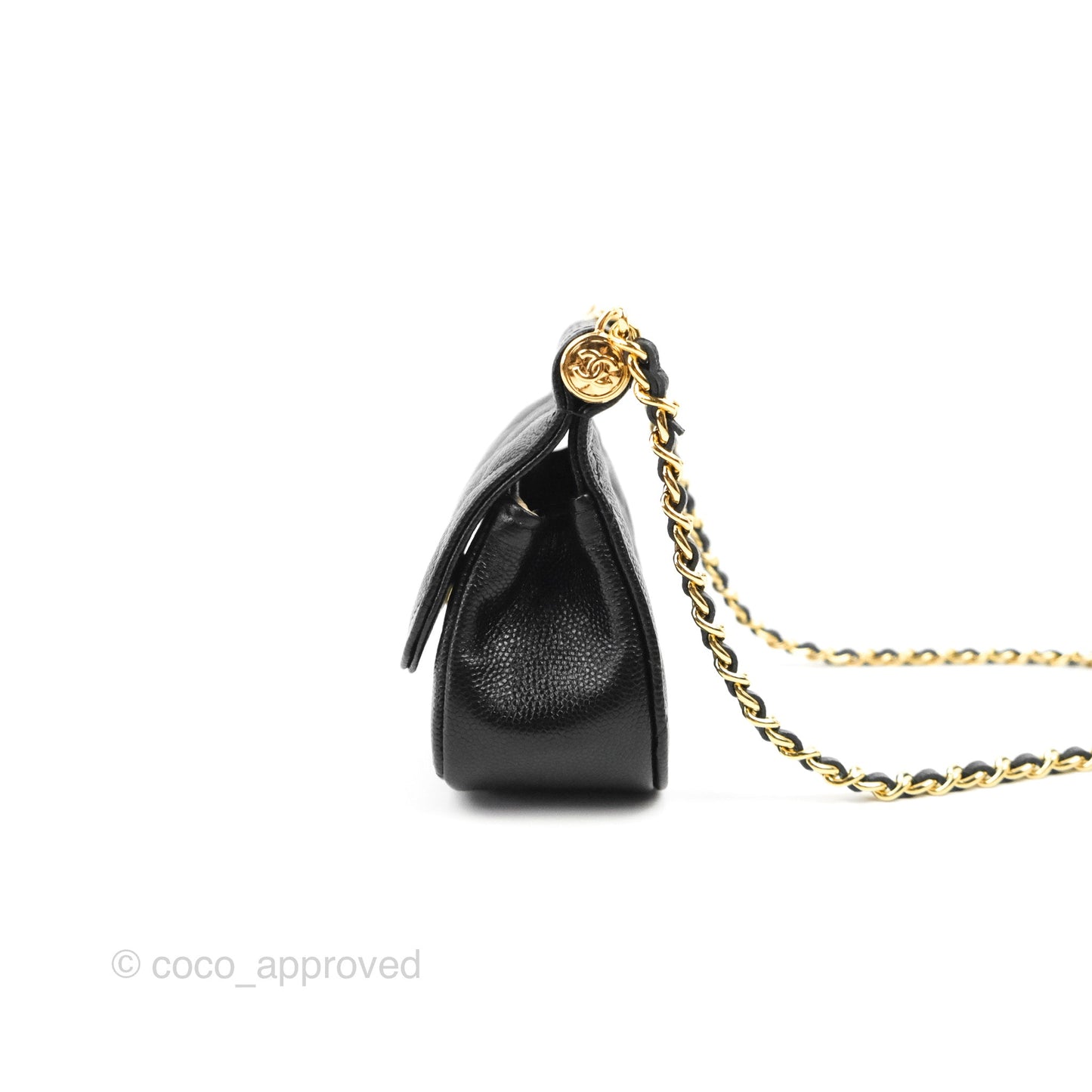 Chanel Quilted Clutch With Chain Black Caviar Gold Hardware