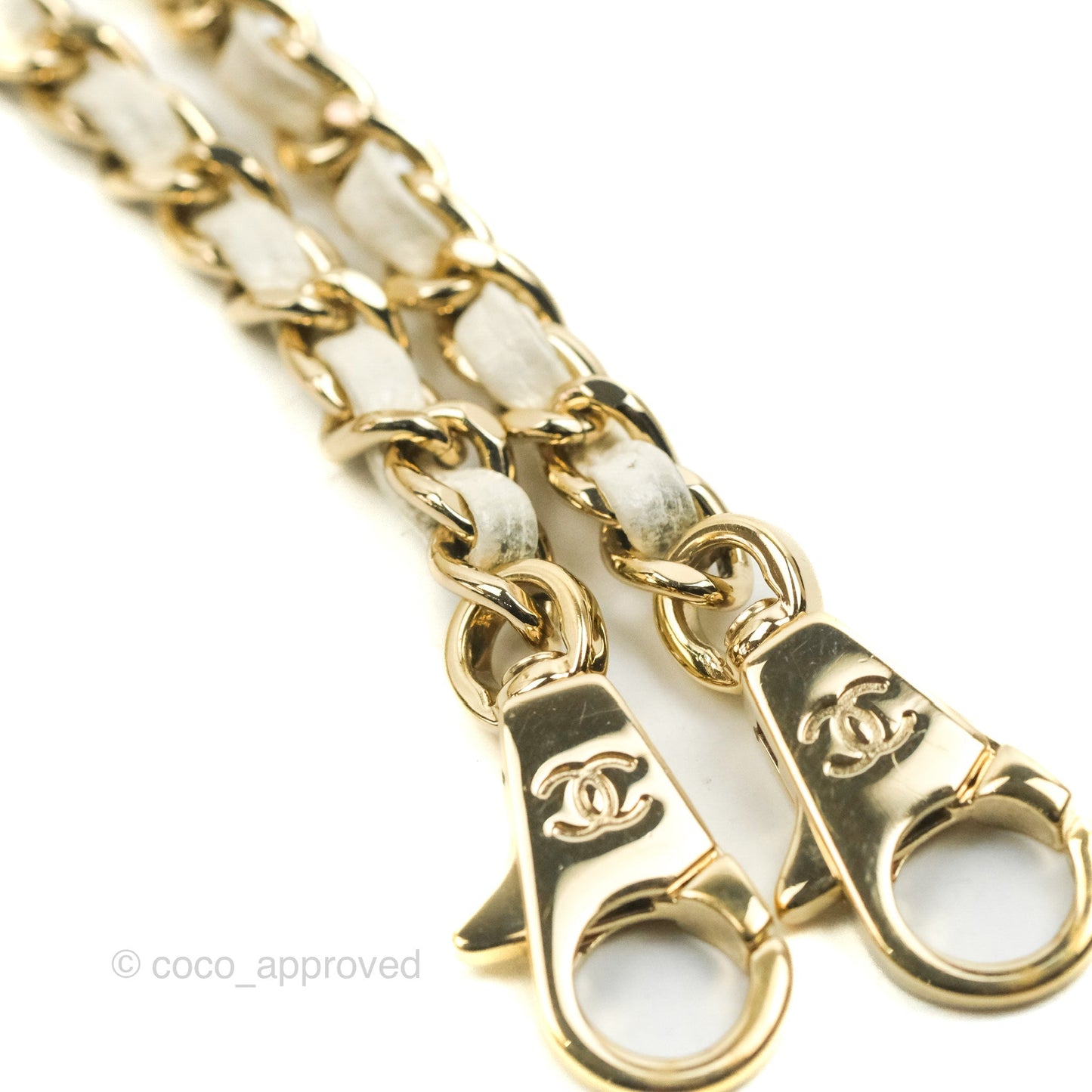 Chanel Mini Coco Handle Quilted Ivory Caviar Gold Hardware