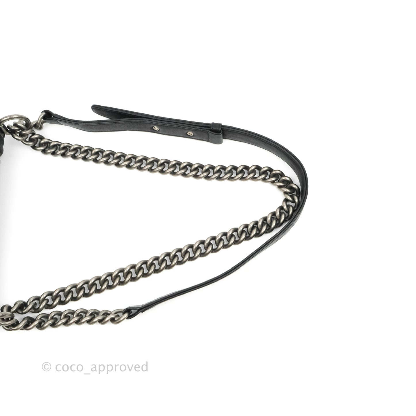 Chanel Quilted Small Boy Studded Bag Black Aged Calfskin Ruthenium Hardware