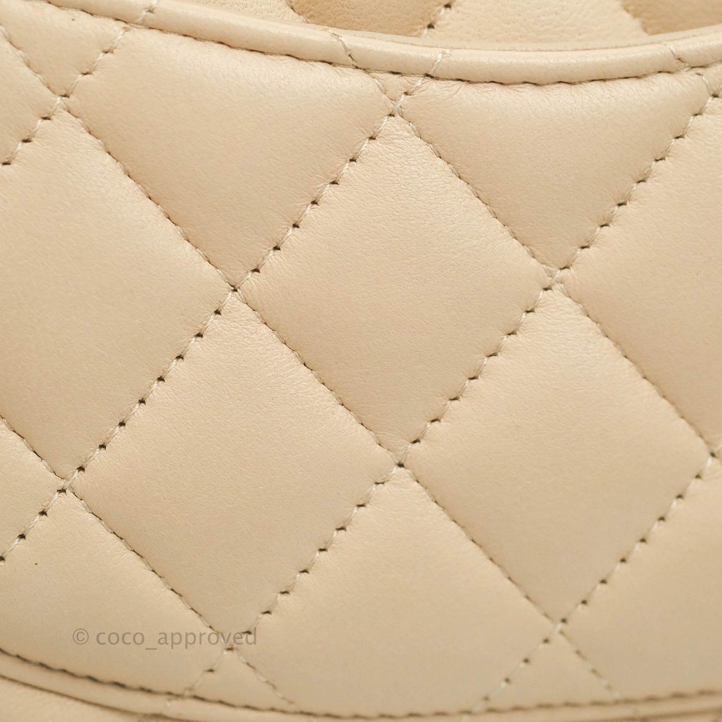 Chanel Quilted Mini Square Light Beige Lambskin Gold Hardware