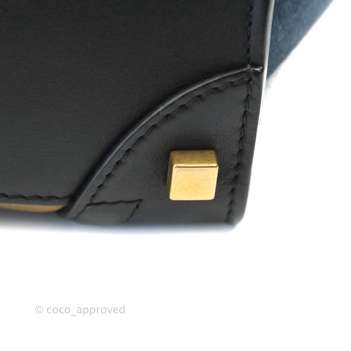 Celine Micro Luggage Bag Navy/Beige/Black Calfskin