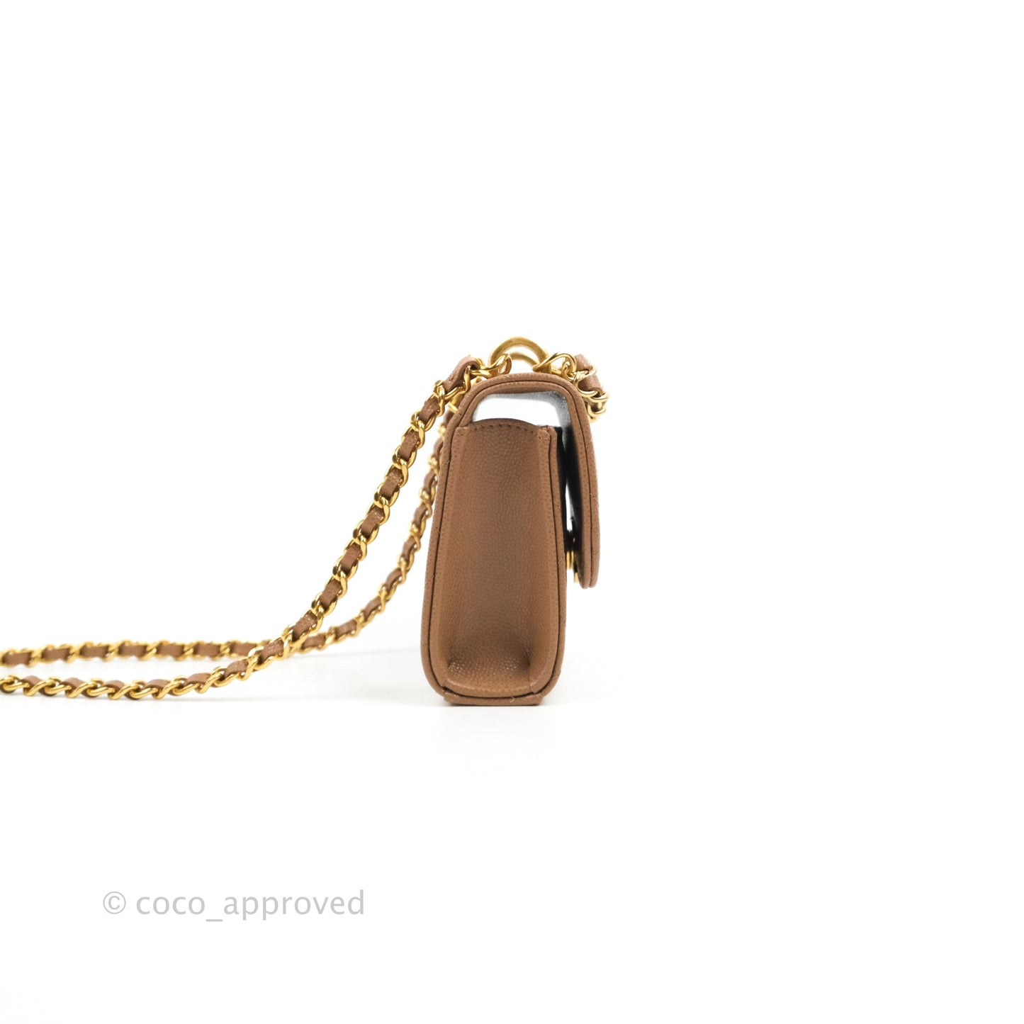 Chanel CC Chain Clutch with Chain Beige Caviar Gold Hardware