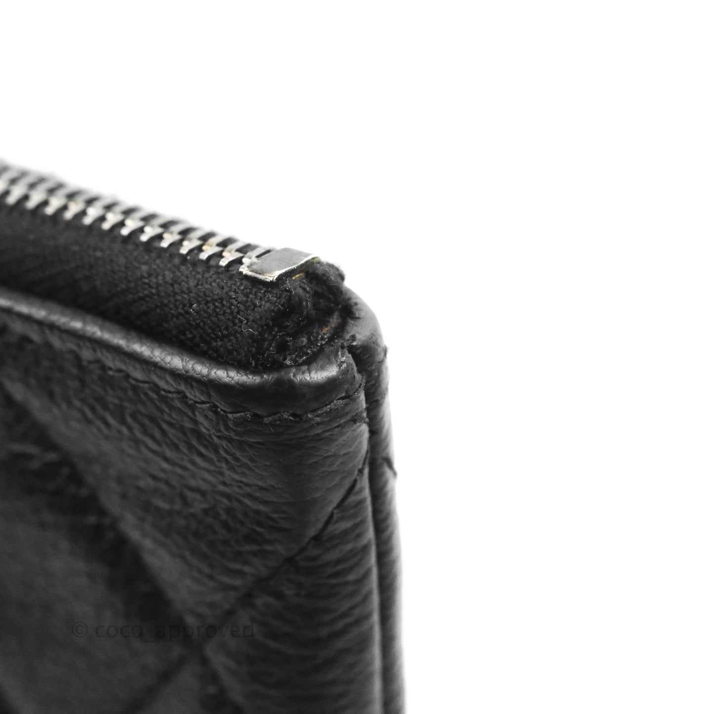 Chanel Gabrielle O Case Quilted Black Patent Goatskin