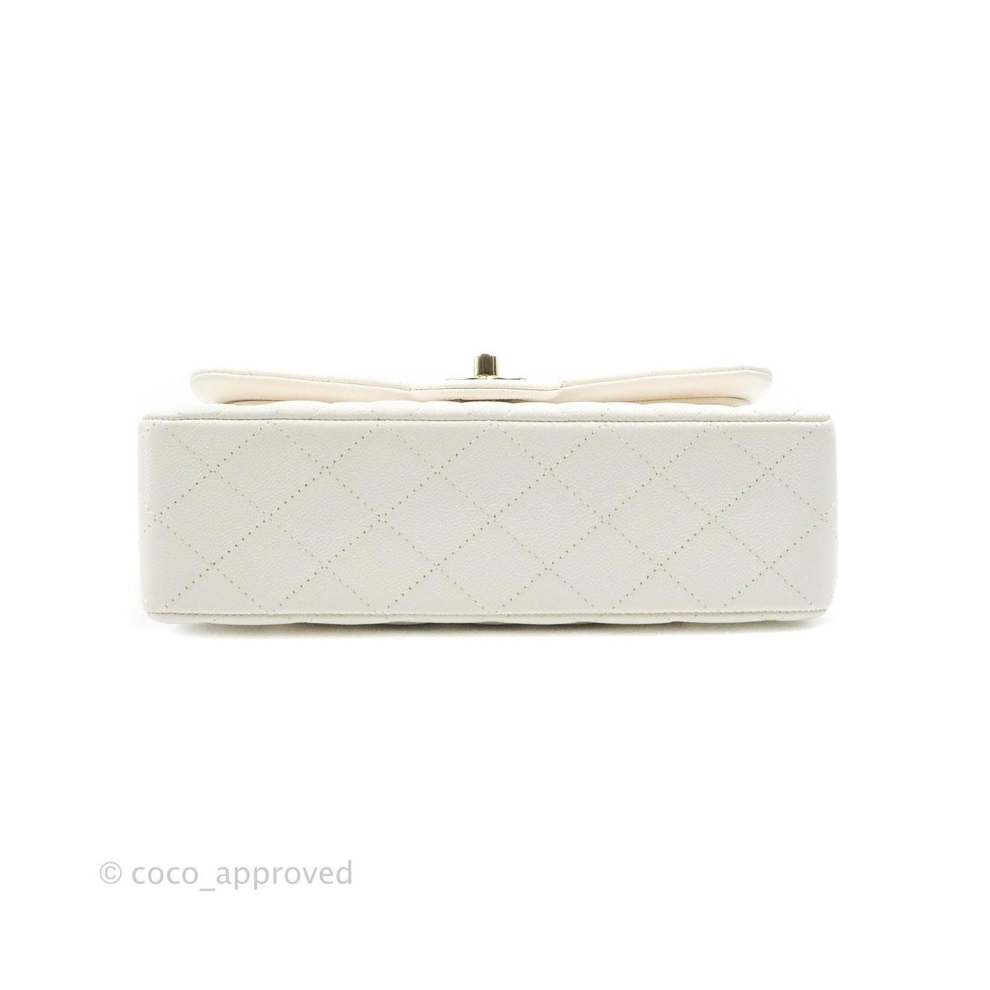 Chanel Classic Small S/M Flap White Caviar Gold Hardware