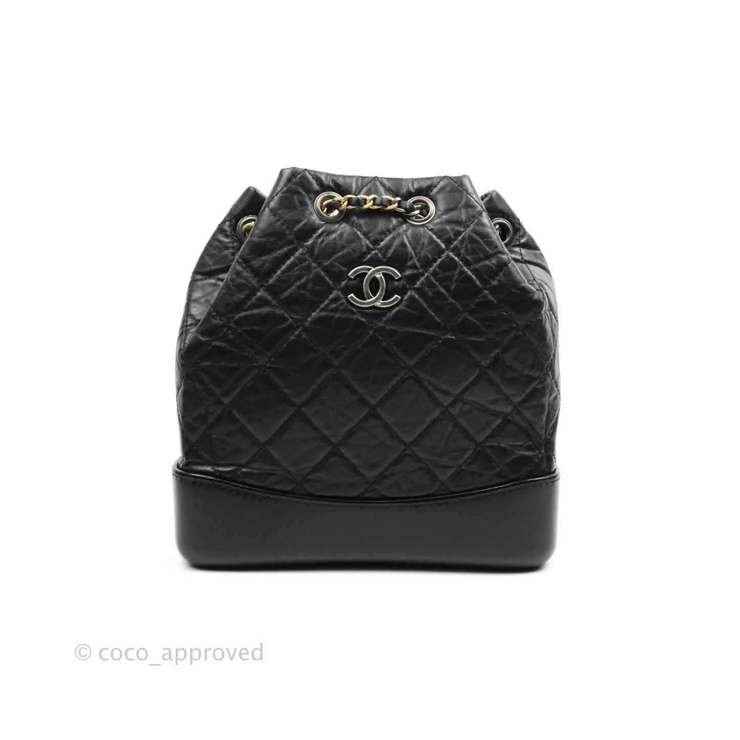 Chanel Small Gabrielle Backpack Black Aged Calfskin