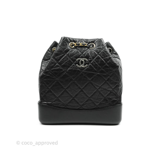 Chanel Small Gabrielle Backpack Black Aged Calfskin