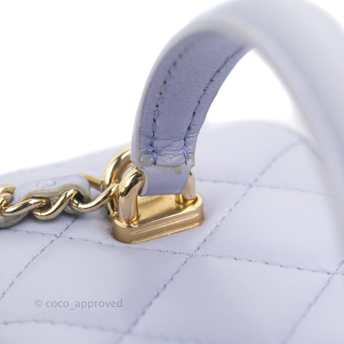Chanel Vanity Rectangular Top Handle Lilac Lambskin Gold Hardware