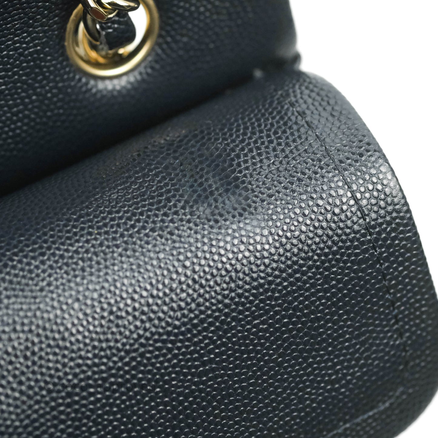 Chanel Small Classic Quilted Flap Very Dark Navy Caviar Gold Hardware