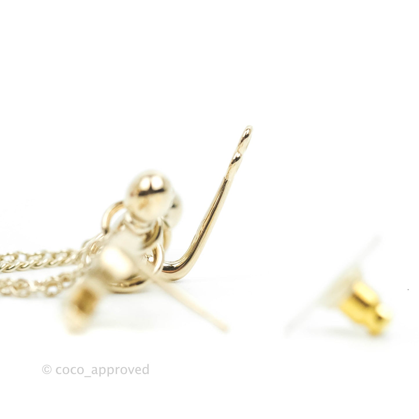 Chanel Crystal CC Earrings Ear Clip Gold Tone 22C