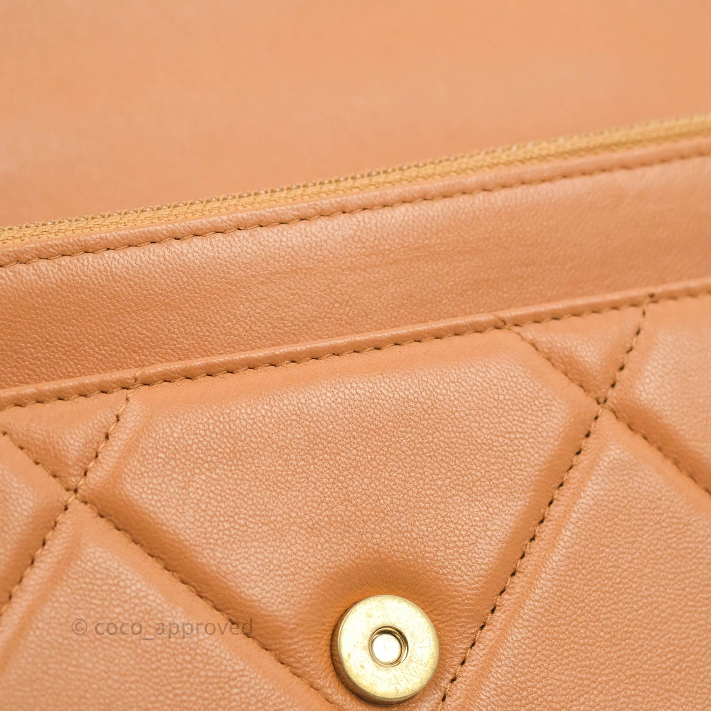 Chanel 19 Wallet on Chain WOC Dark Beige Caramel Lambskin Mixed Hardware 21K