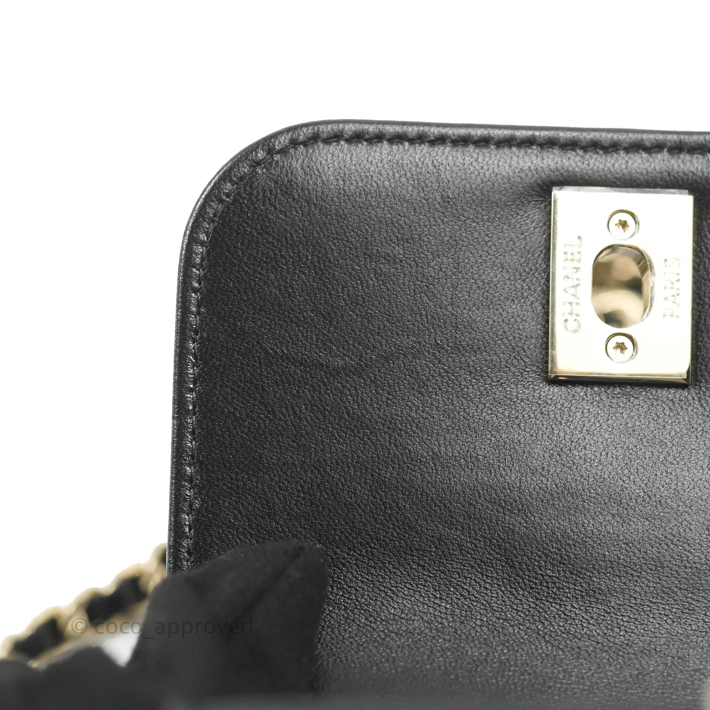 Chanel Mini Quilted Trendy CC Clutch With Chain Black Lambskin Gold Hardware