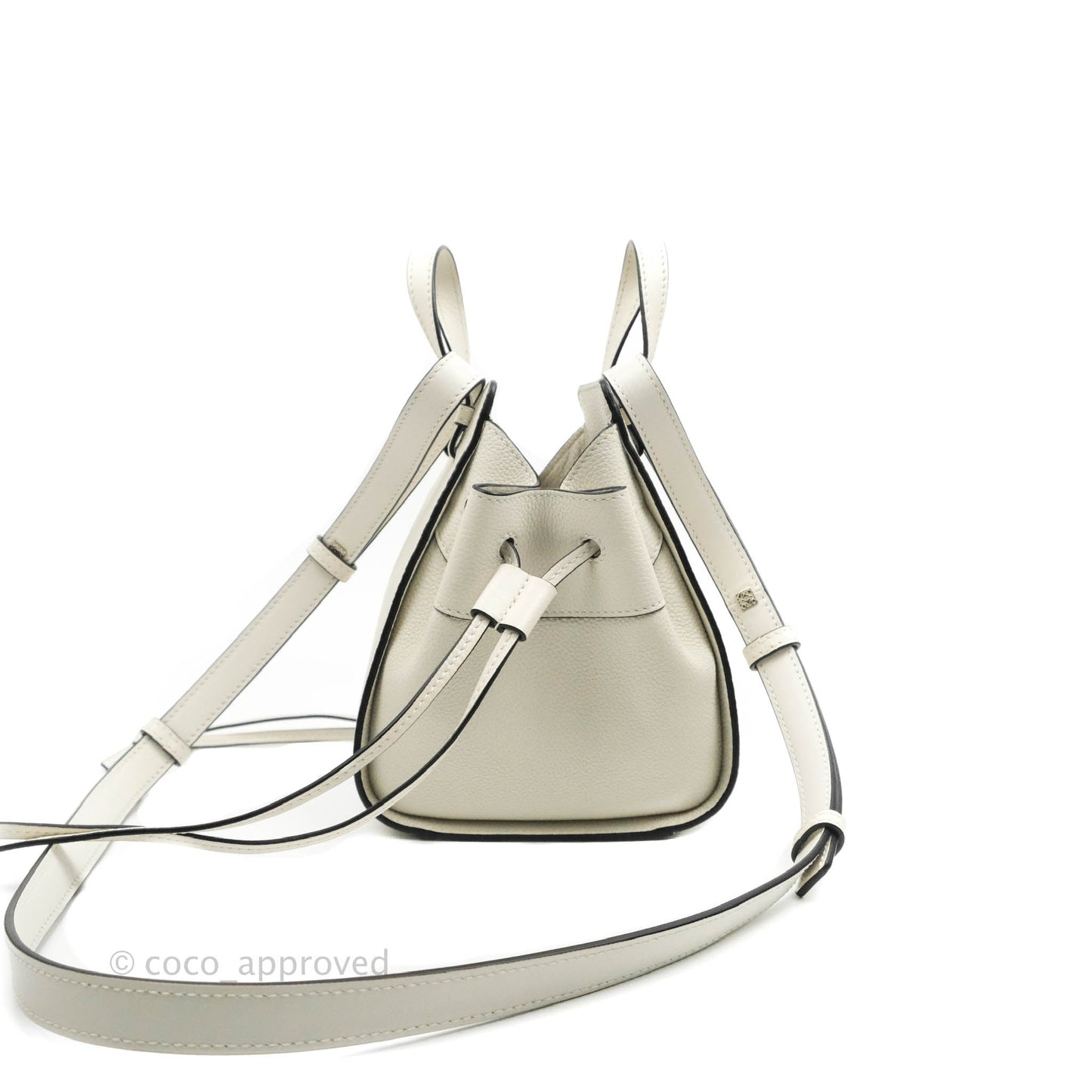 Loewe Mini Hammock Drawstring White Calfskin