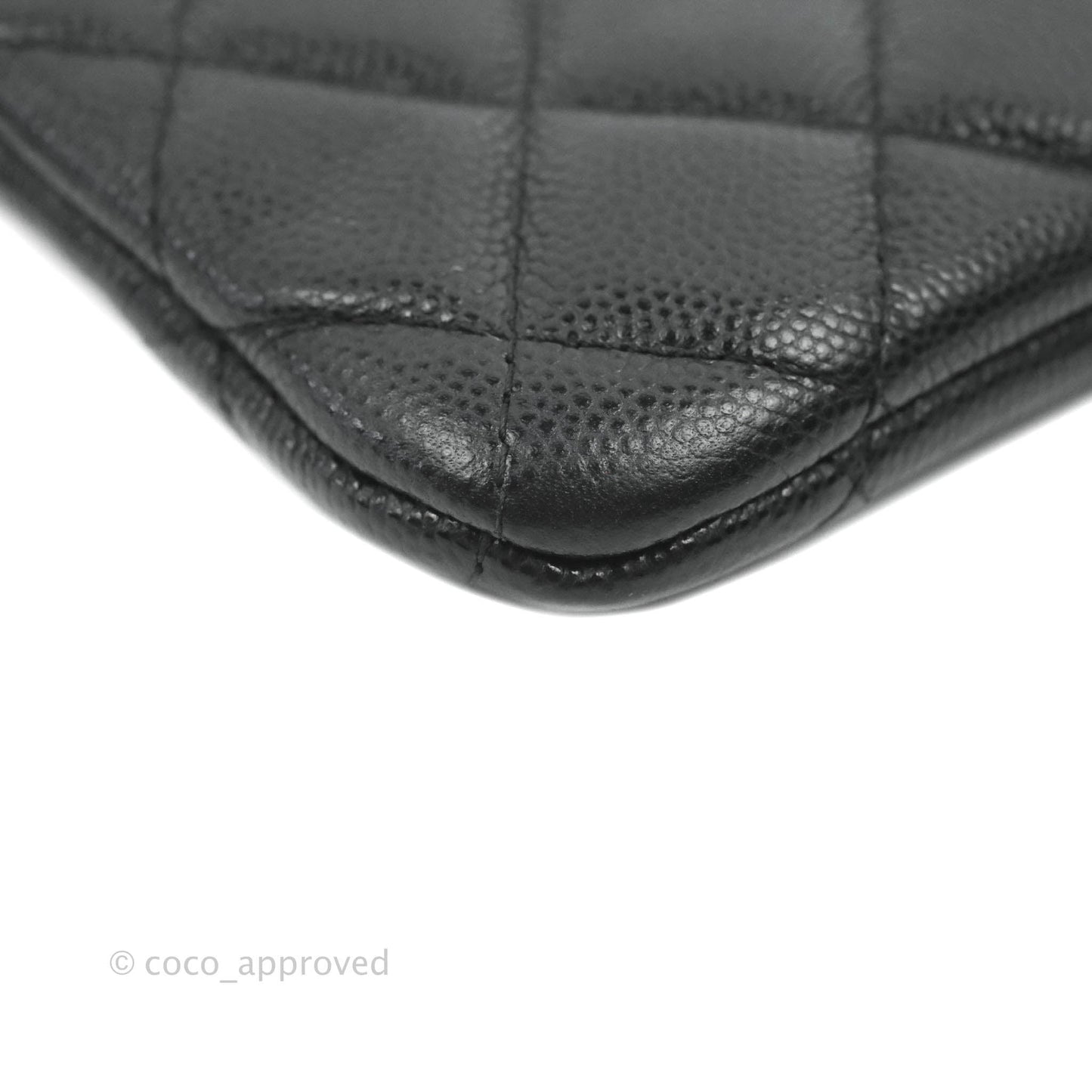 Chanel Quilted Mini O case Black Caviar Gold Hardware
