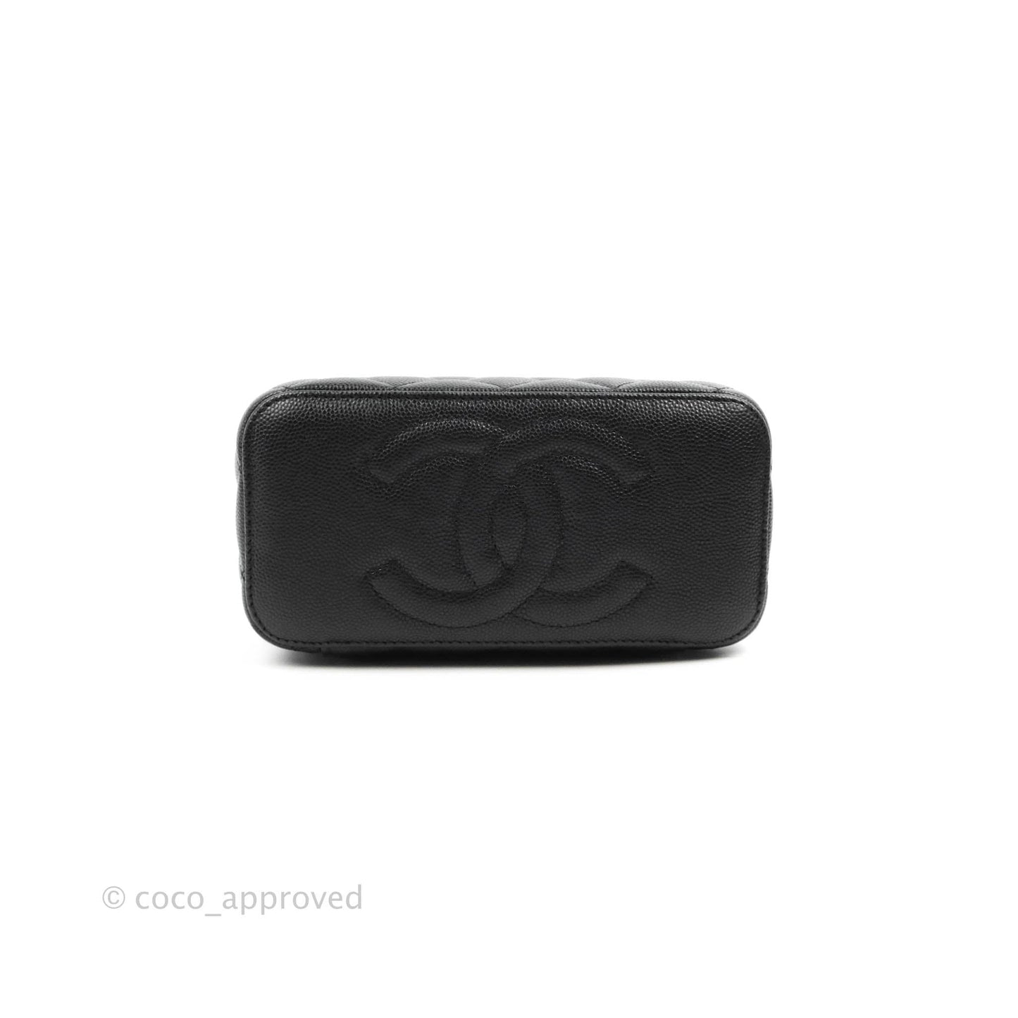 Chanel Vanity with Chain Black Caviar Gold Hardware 22S