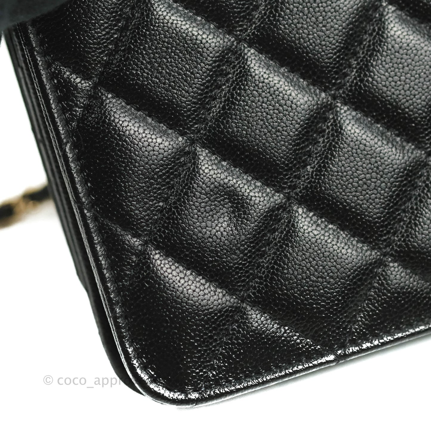 Chanel Quilted Wallet on Chain WOC Black Caviar Gold Hardware