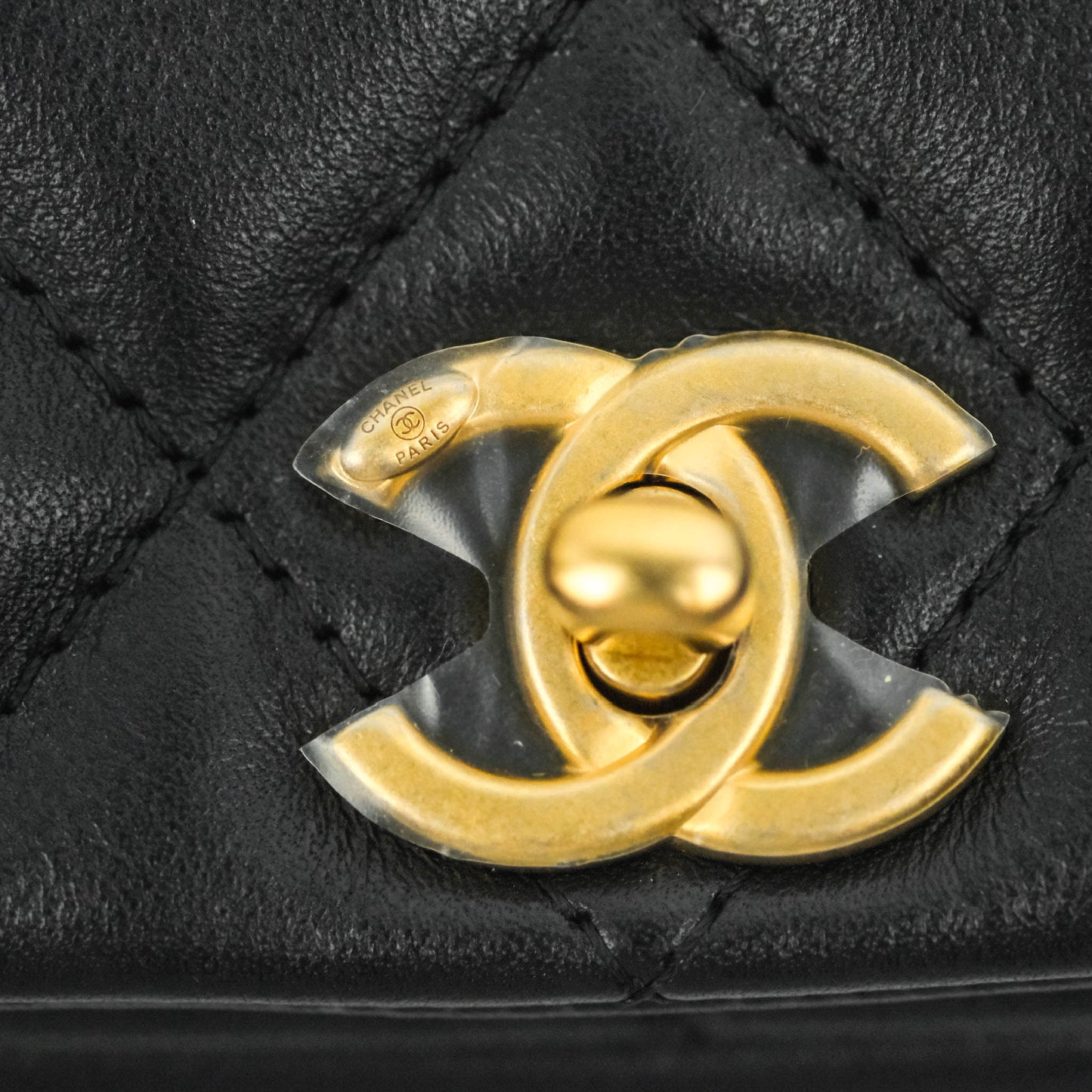 Chanel Clutch with Chain Black Calfskin Aged Gold Hardware