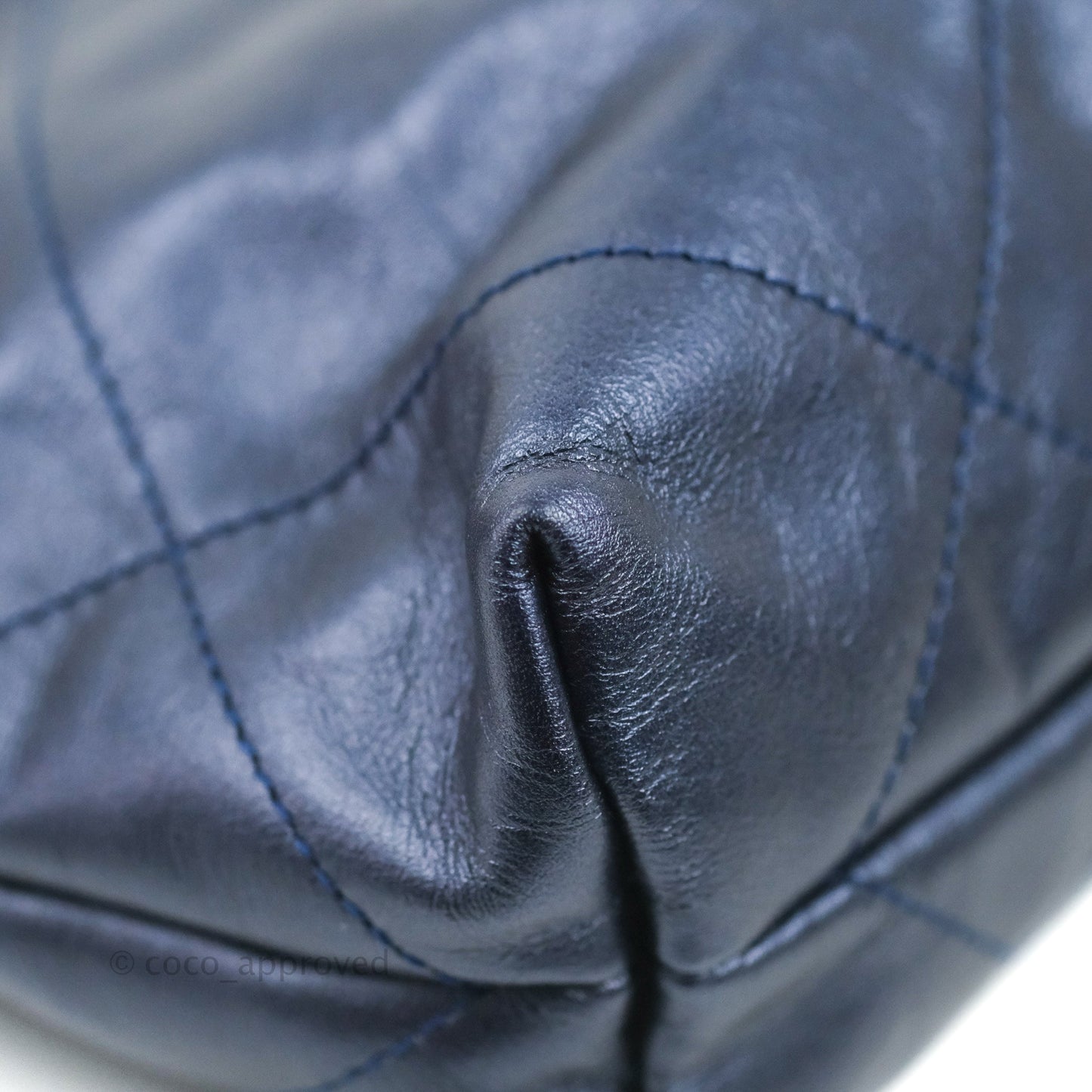 Chanel 22 Small Metallic Midnight Blue Aged Calfskin Midnight Blue/Silver Hardware