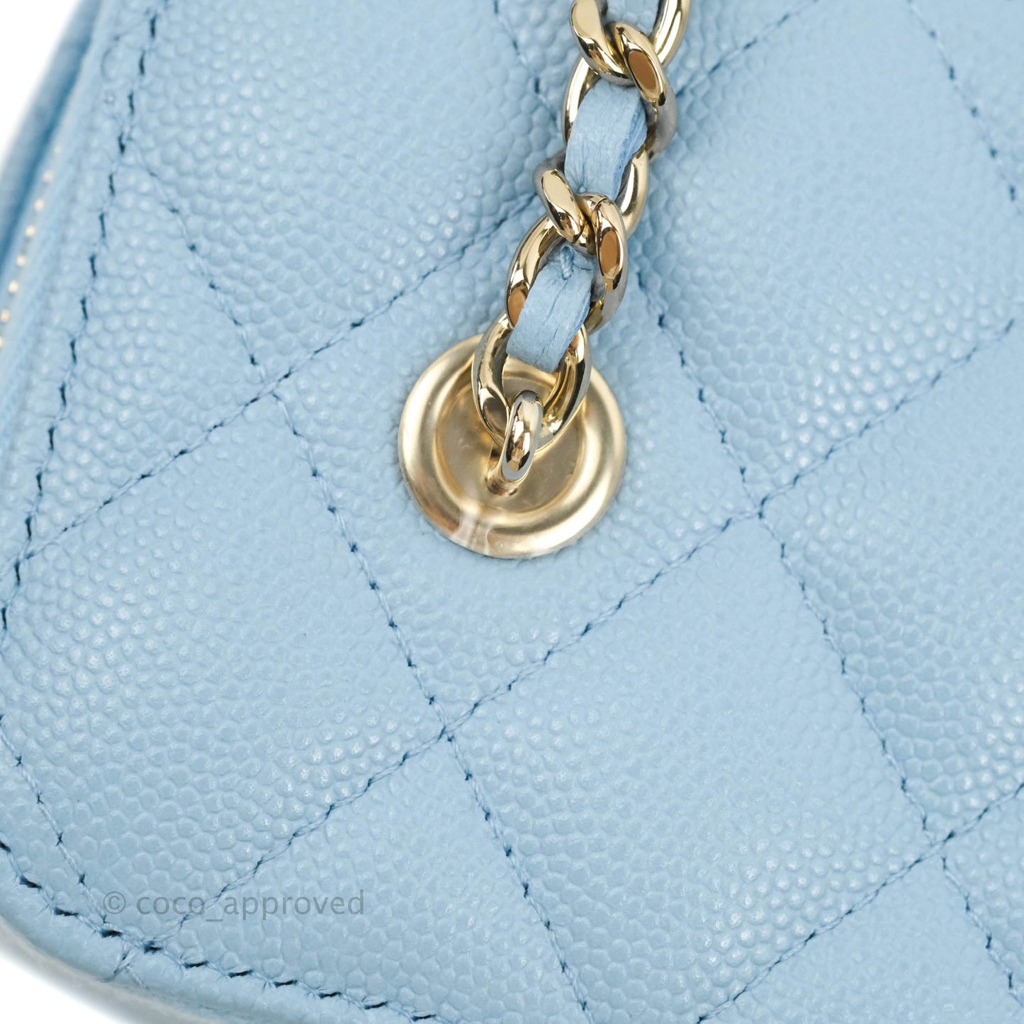 Chanel Vanity with Chain Blue Caviar Gold Hardware 22S