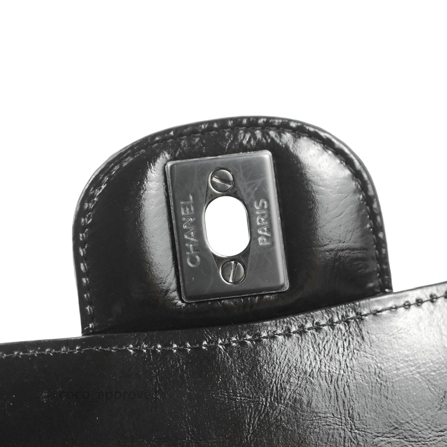 Chanel Small Classic Quilted Flap So Black Glazed Crumpled Calfskin