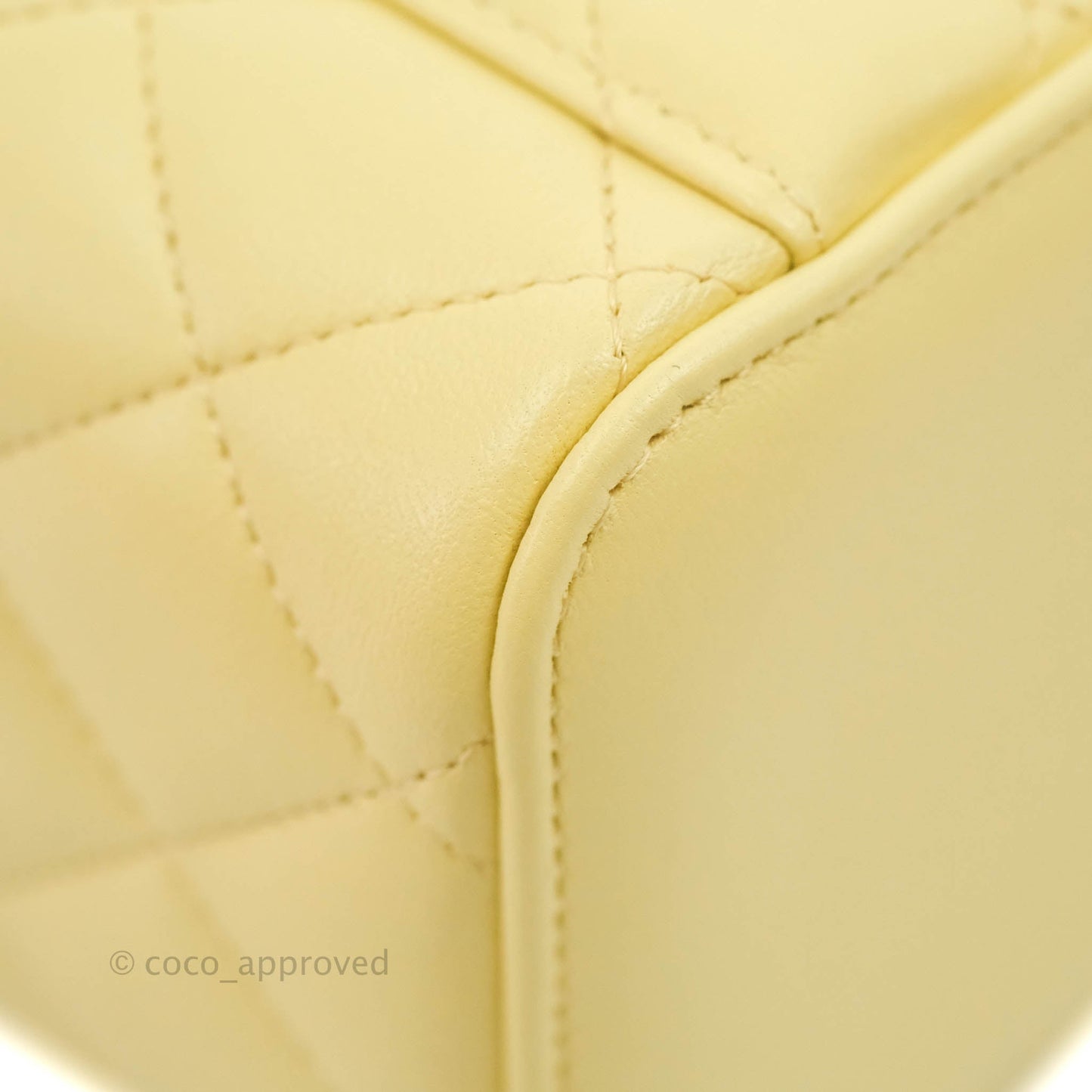 Chanel Vanity Rectangular Top Handle Yellow Lambskin Gold Hardware