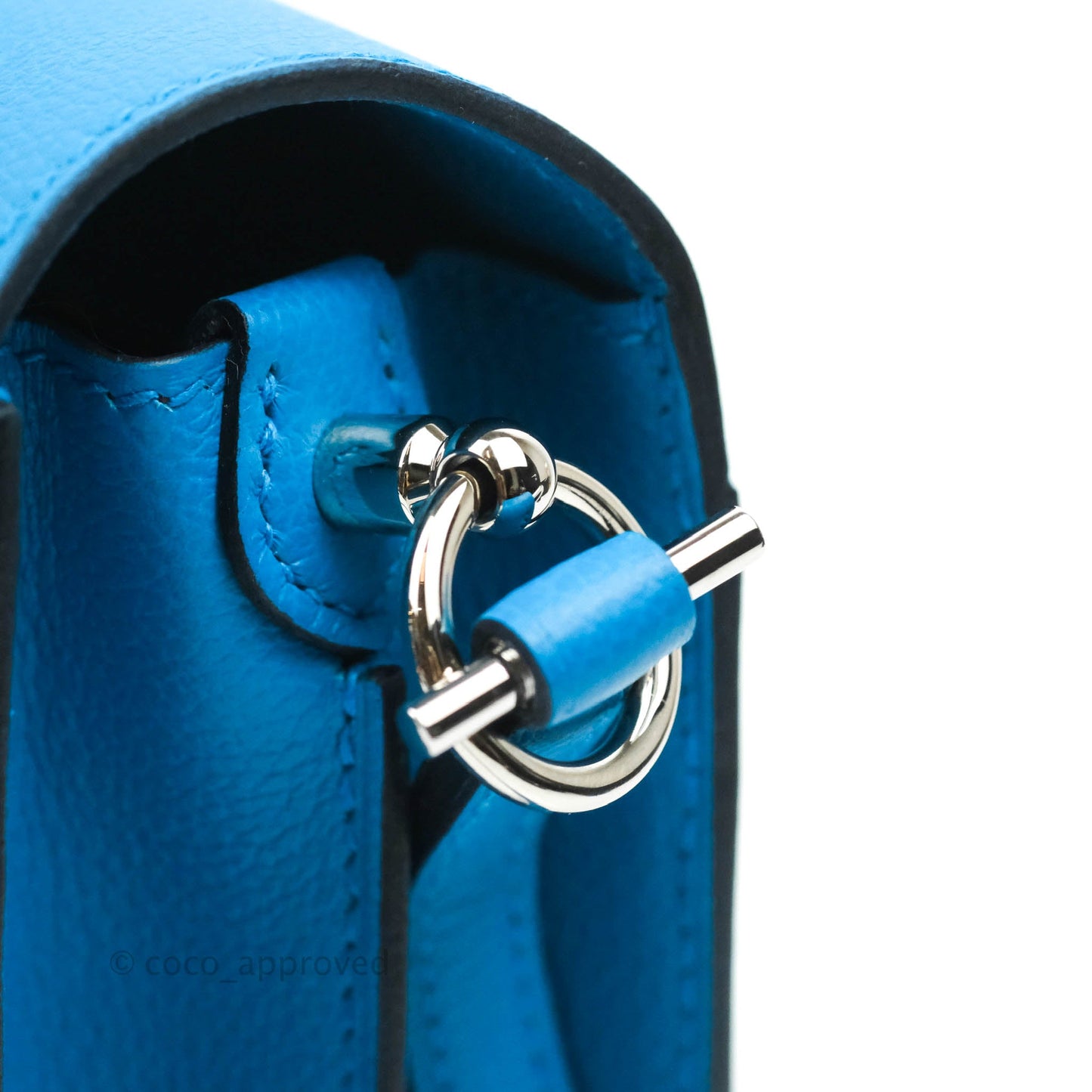 Hermès Roulis Mini 18 Bleu Frida Evercolor Palladium Hardware