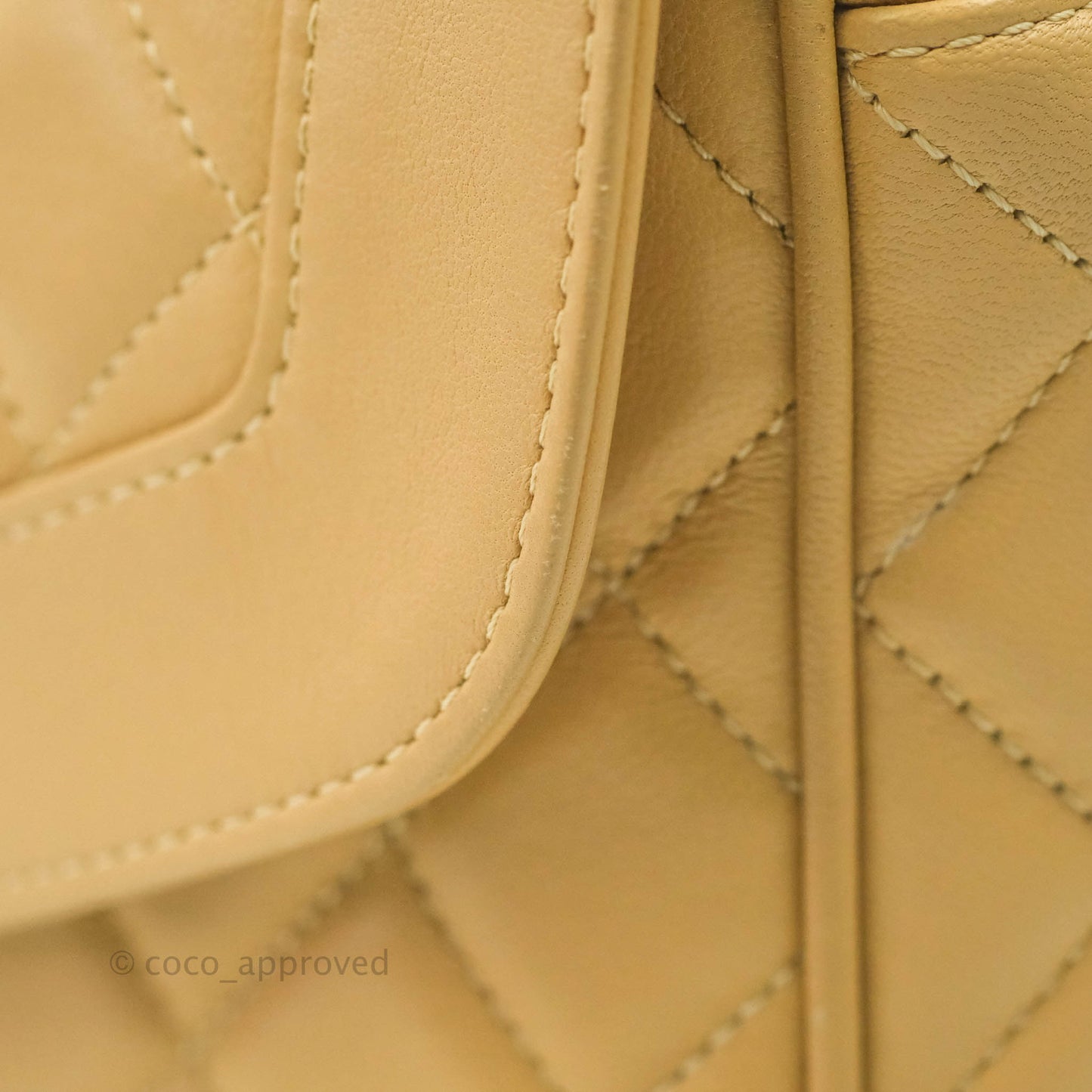 Chanel Calfskin Coco Vintage Camera Case Beige Gold Hardware