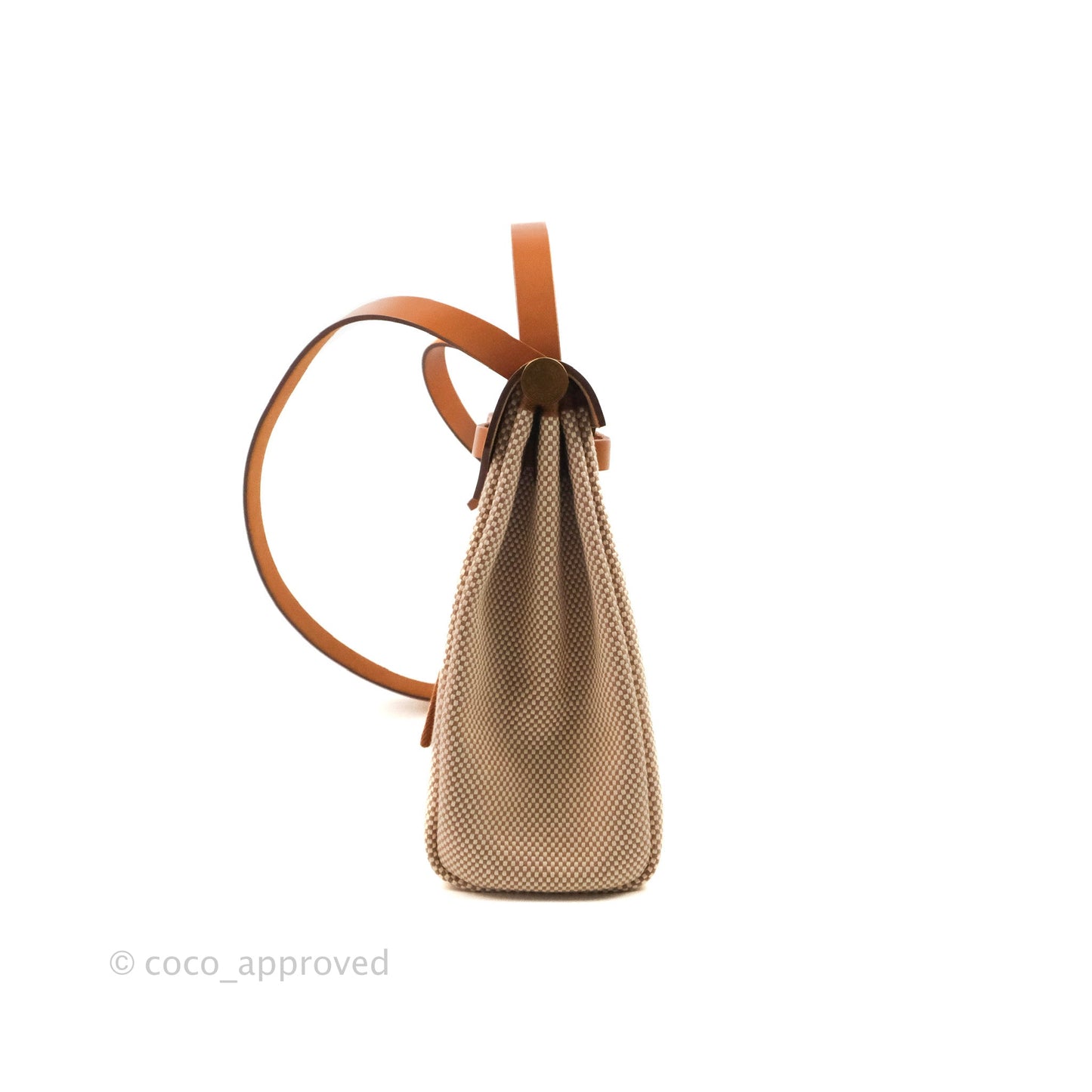 Hermès Herbag Zip 31 Retourne Criss Viking Ecru-Beige/Fauve Canvas Gold Hardware