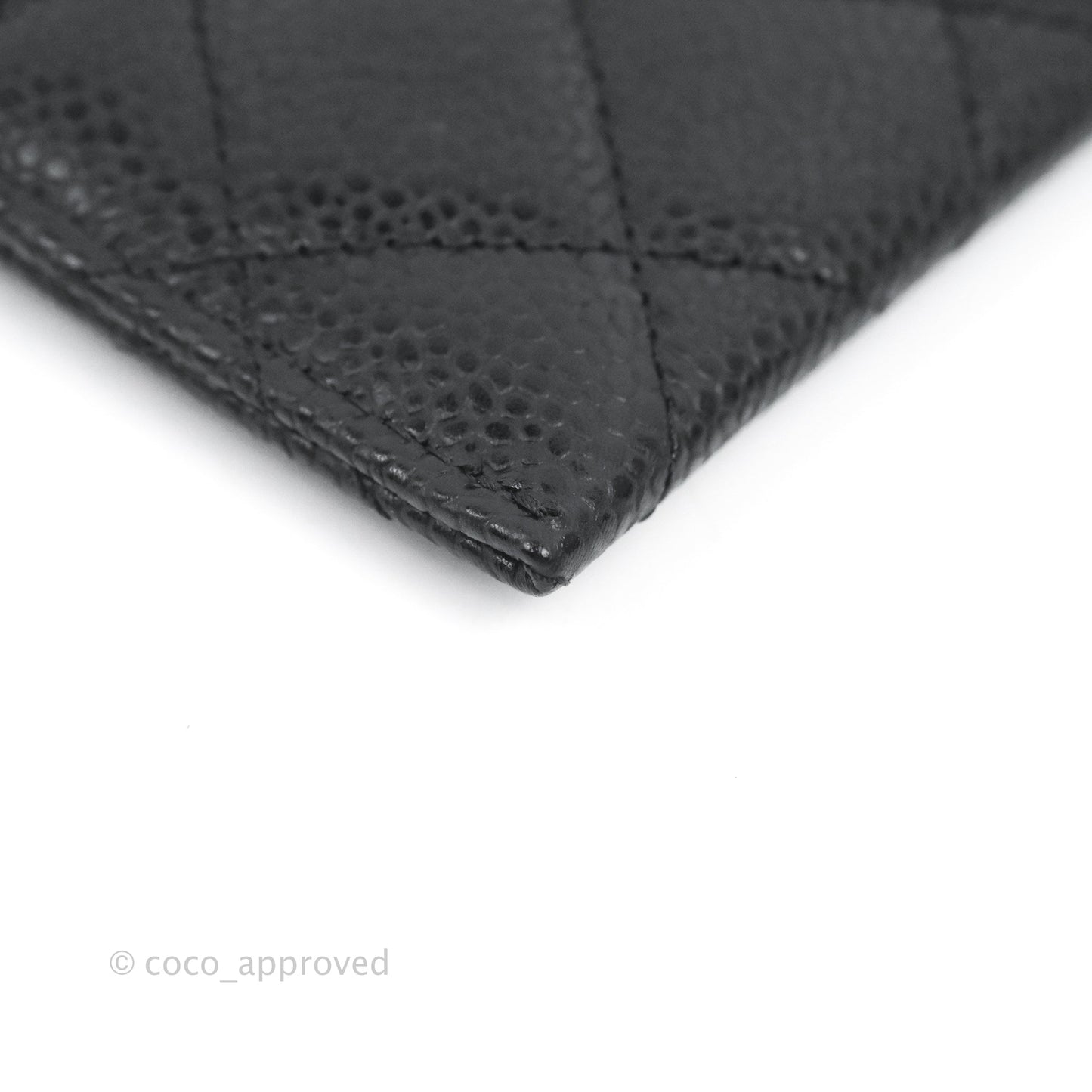 Chanel Classic Flat Card Holder Black Caviar Gold Hardware