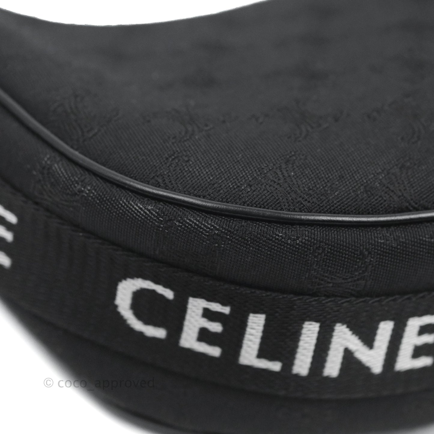 Celine Medium Ava Bag with Celine Strap Black Triomphe Jacquard Calfskin