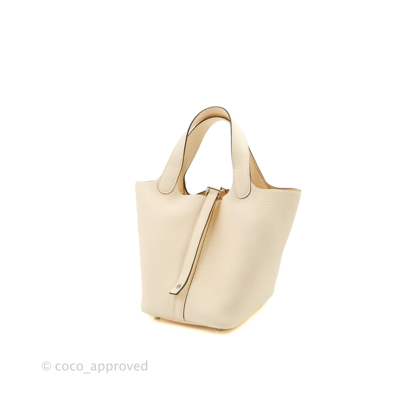 Hermès Picotin Lock 18 PM Nata Clemence Silver Hardware
