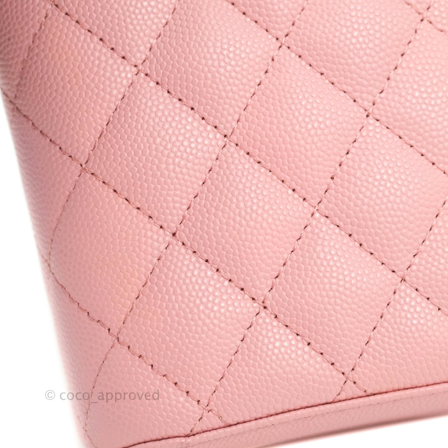 Chanel Vanity Phone Holder With Chain Pink Caviar Gold Hardware