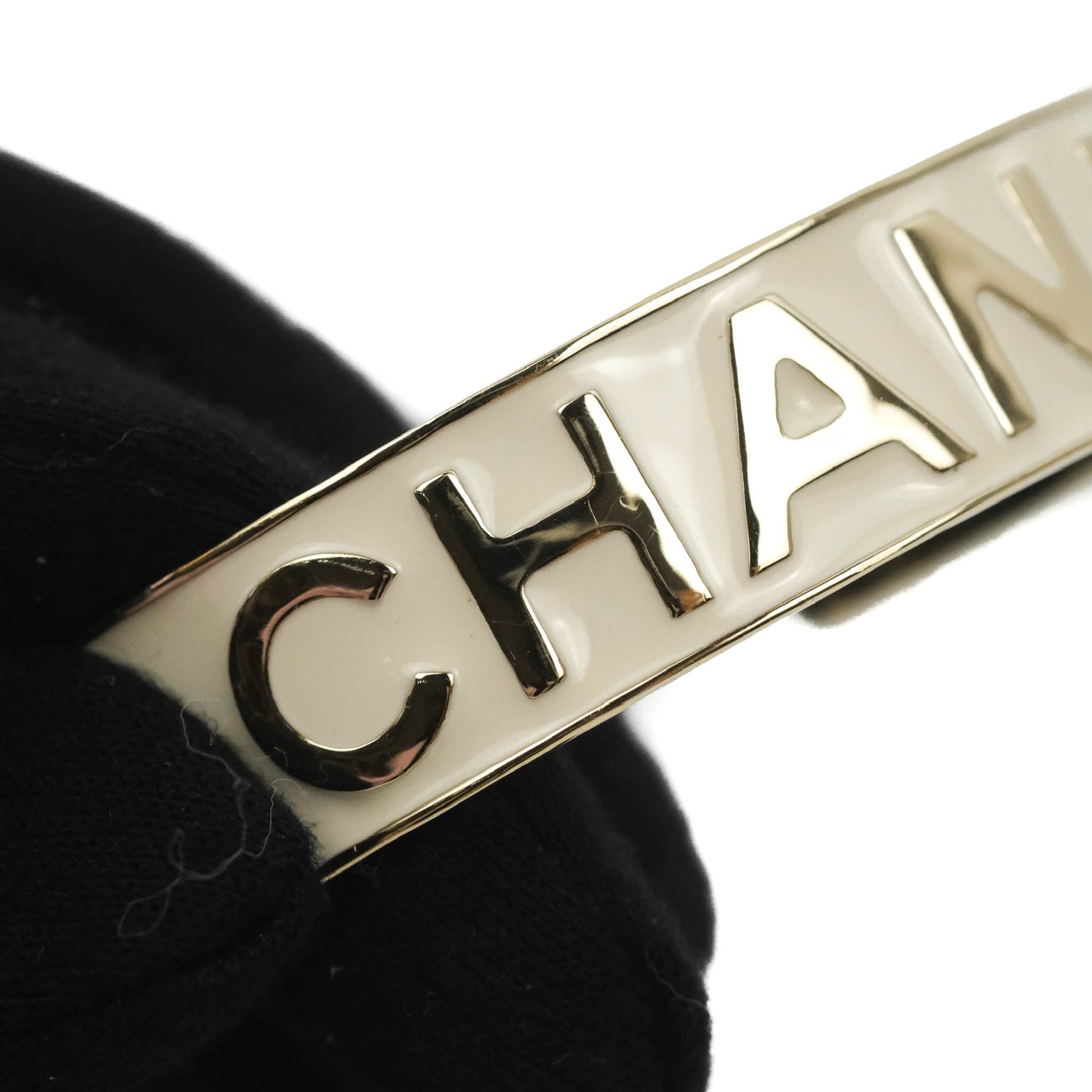 Chanel CC Logo Gold Tone Bracelet Size S 22S