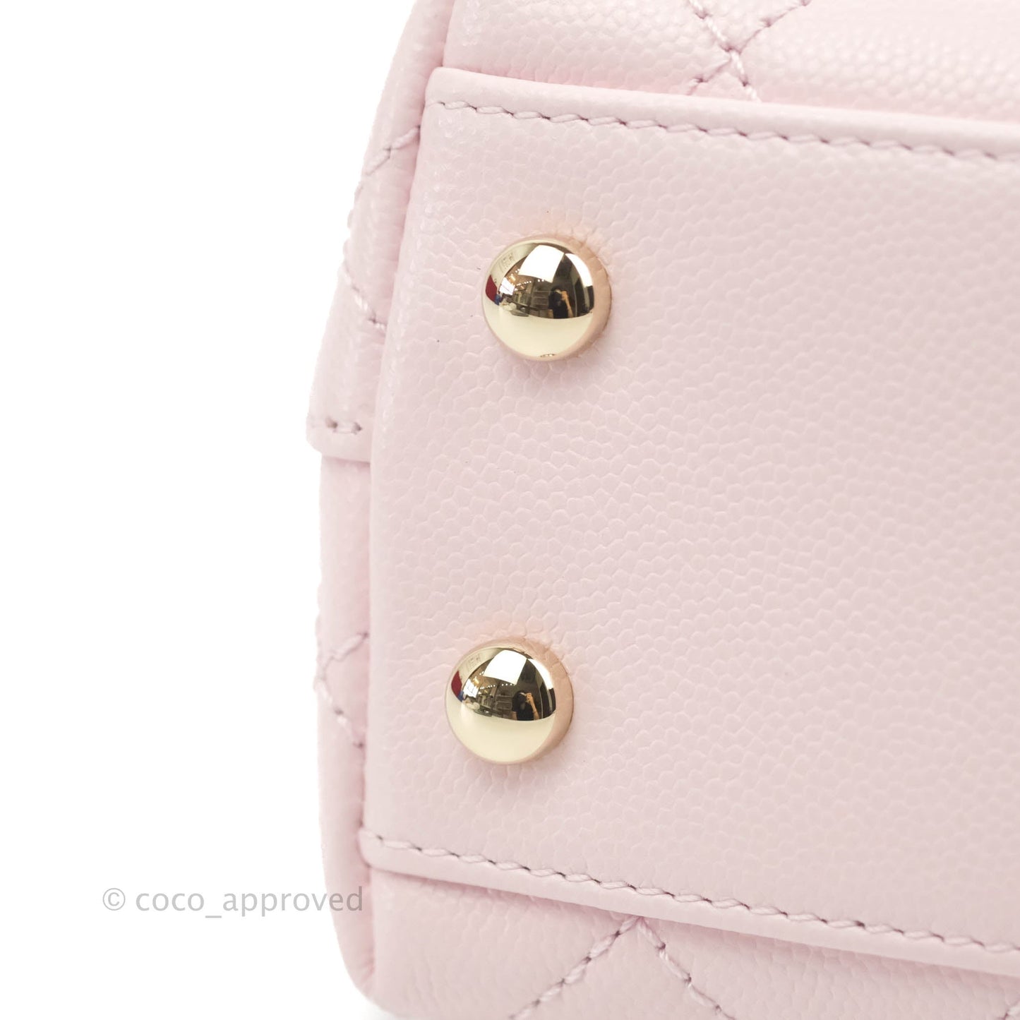 Chanel Mini Coco Handle Quilted Light Pink Caviar Gold Hardware