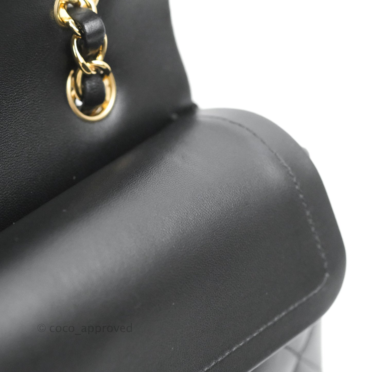 Chanel Small Classic Quilted Flap Black Lambskin Gold Hardware