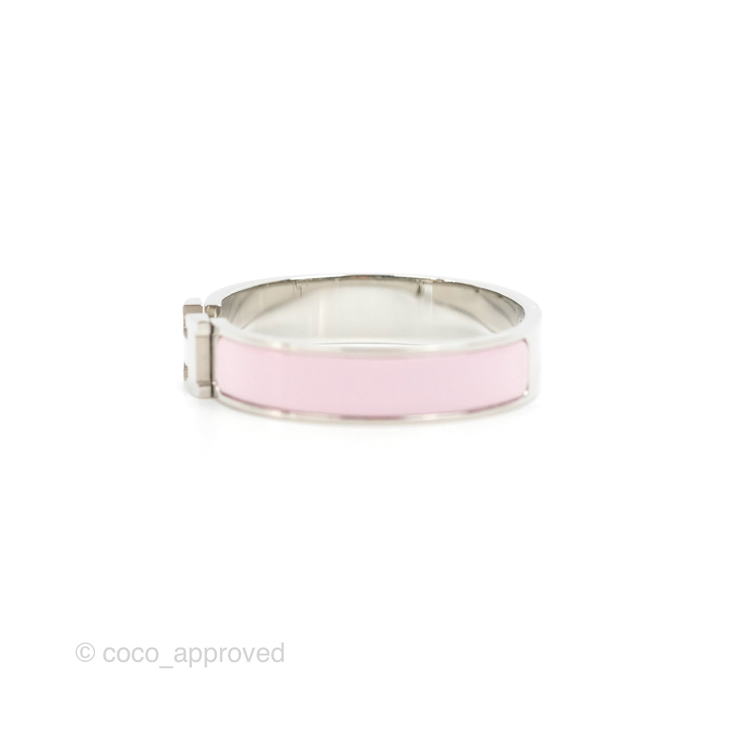 Hermès Clic H Bracelet Pink Nacarat Palladium Hardware PM