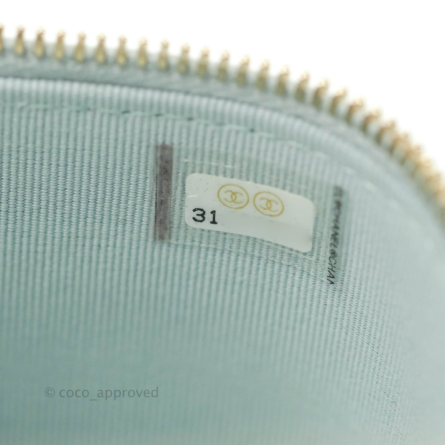 Chanel Mini Top Handle Vanity With Chain Light Blue Lambskin Gold Hardware