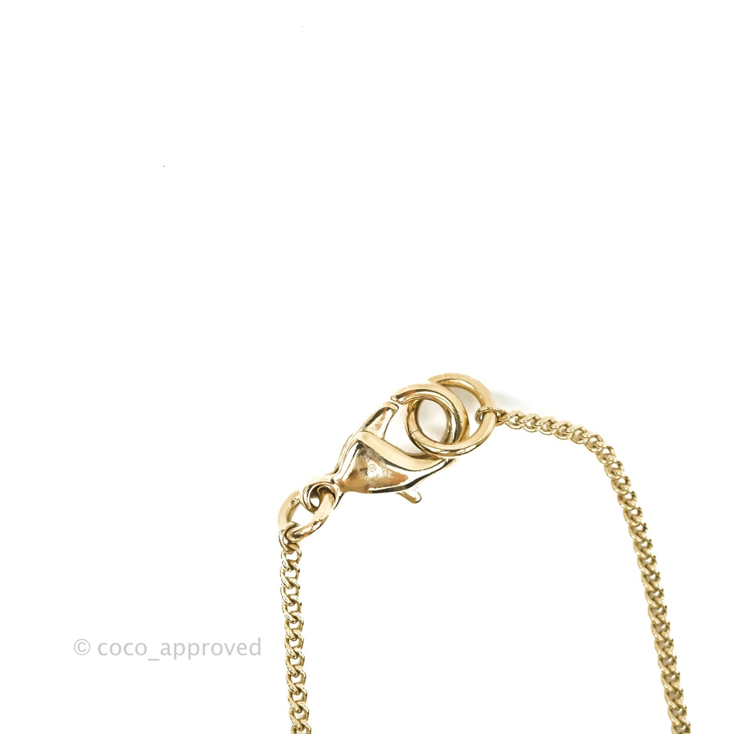 Chanel CC Locket Necklace Gold Tone 21S