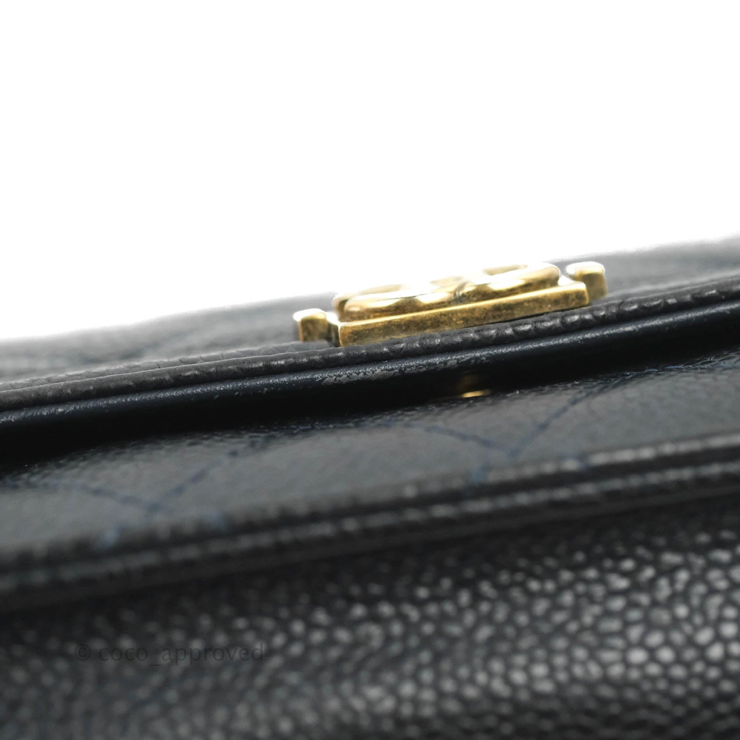 Chanel Boy Wallet on Chain WOC Ver Dark Navy Caviar Aged Gold Hardware