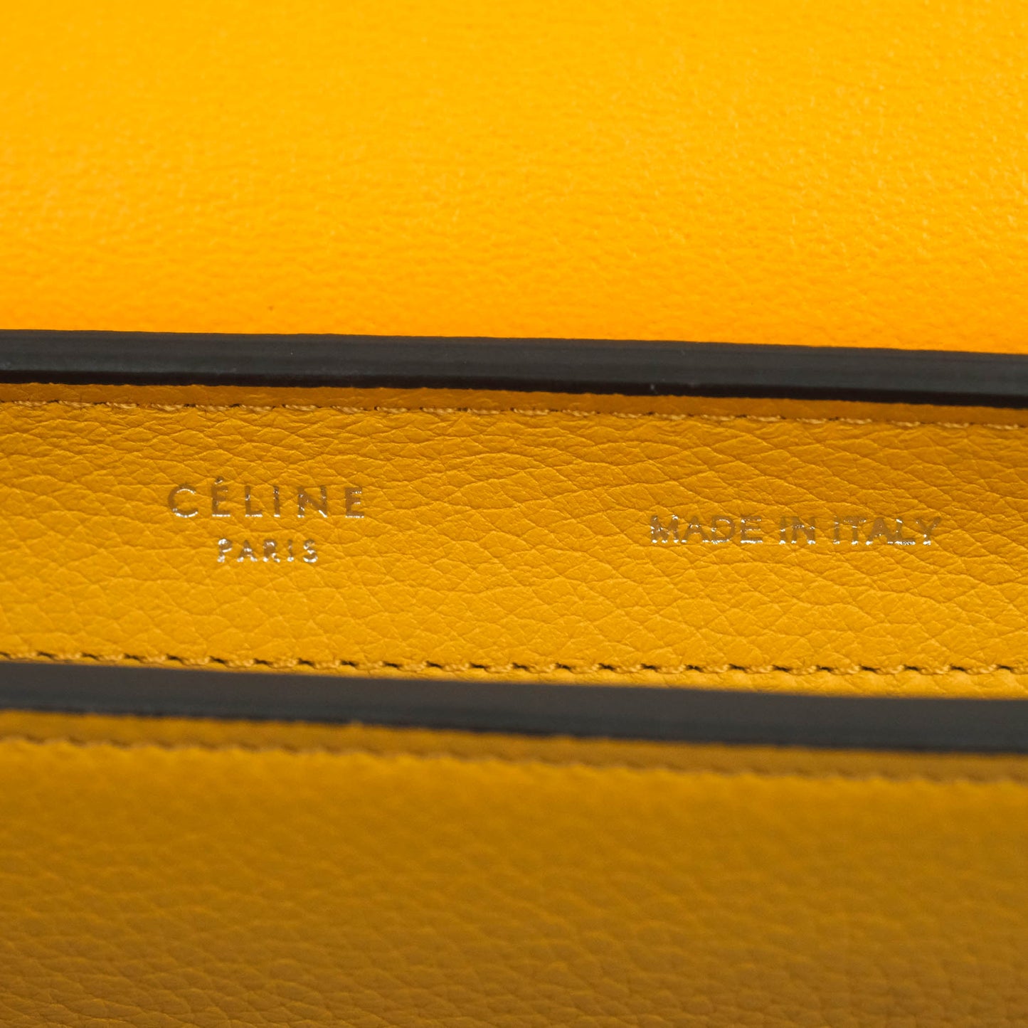 Celine Small Trapeze Bag Mustard Yellow Grained Calfskin