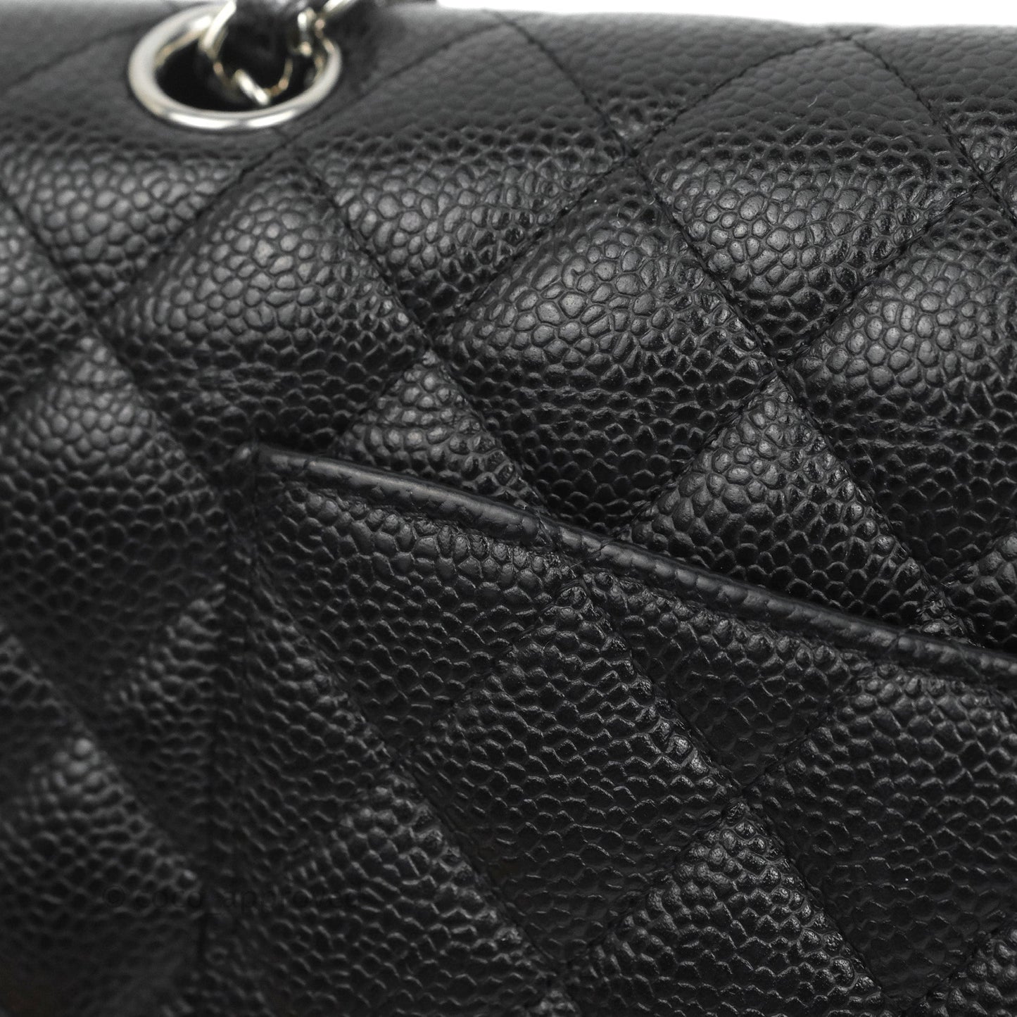 Chanel Classic M/L Medium Flap Quilted Black Caviar Silver Hardware
