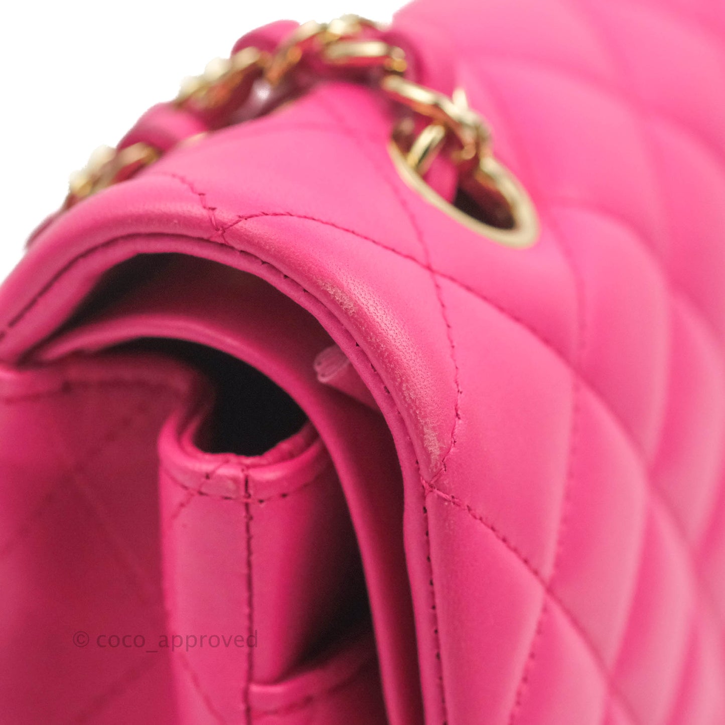 Chanel Classic M/L Medium Flap Quilted Pink Lambskin Gold Hardware