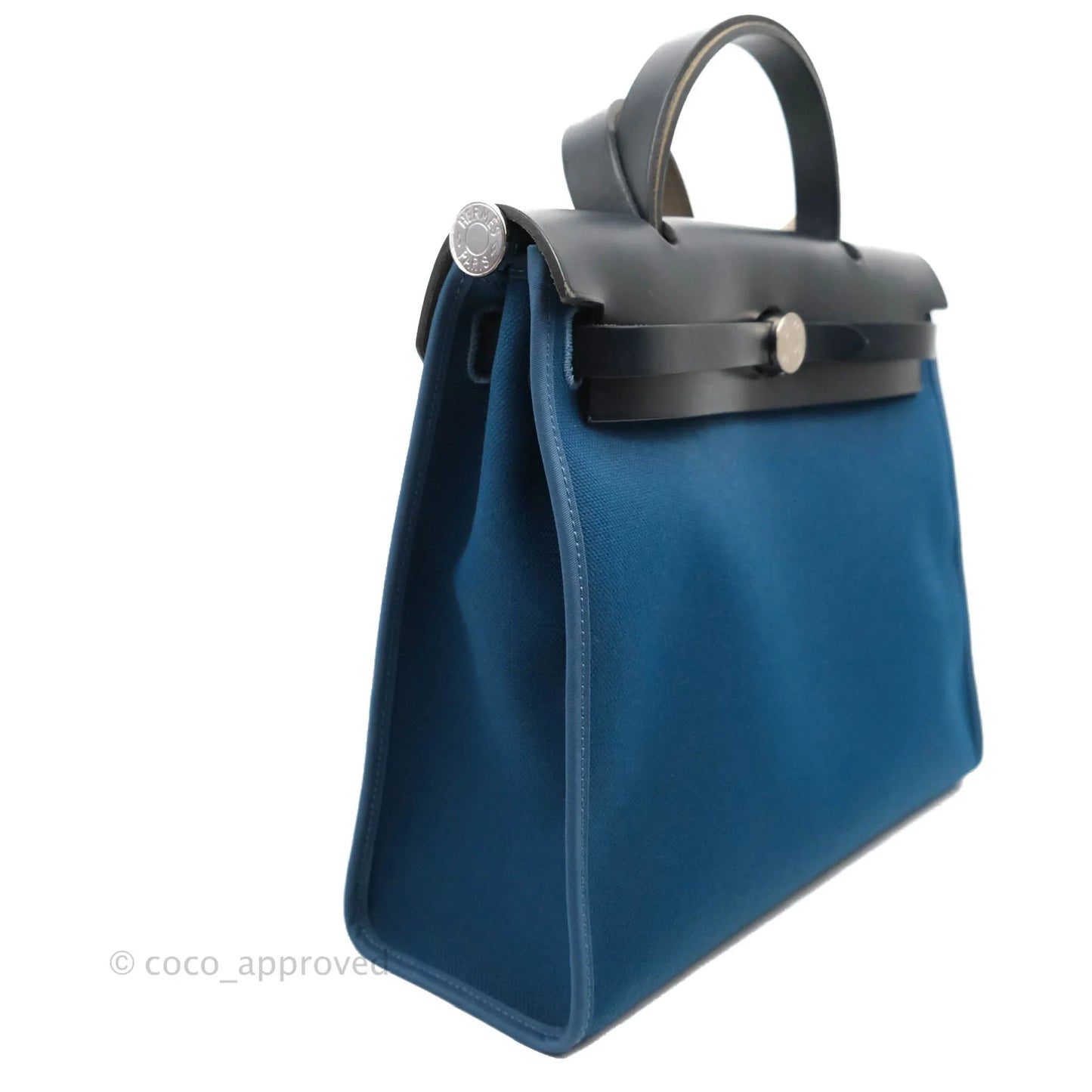 Hermès Herbag Zip 31 Bleu Ocean/Bleu Indigo Canvas Palladium Hardware