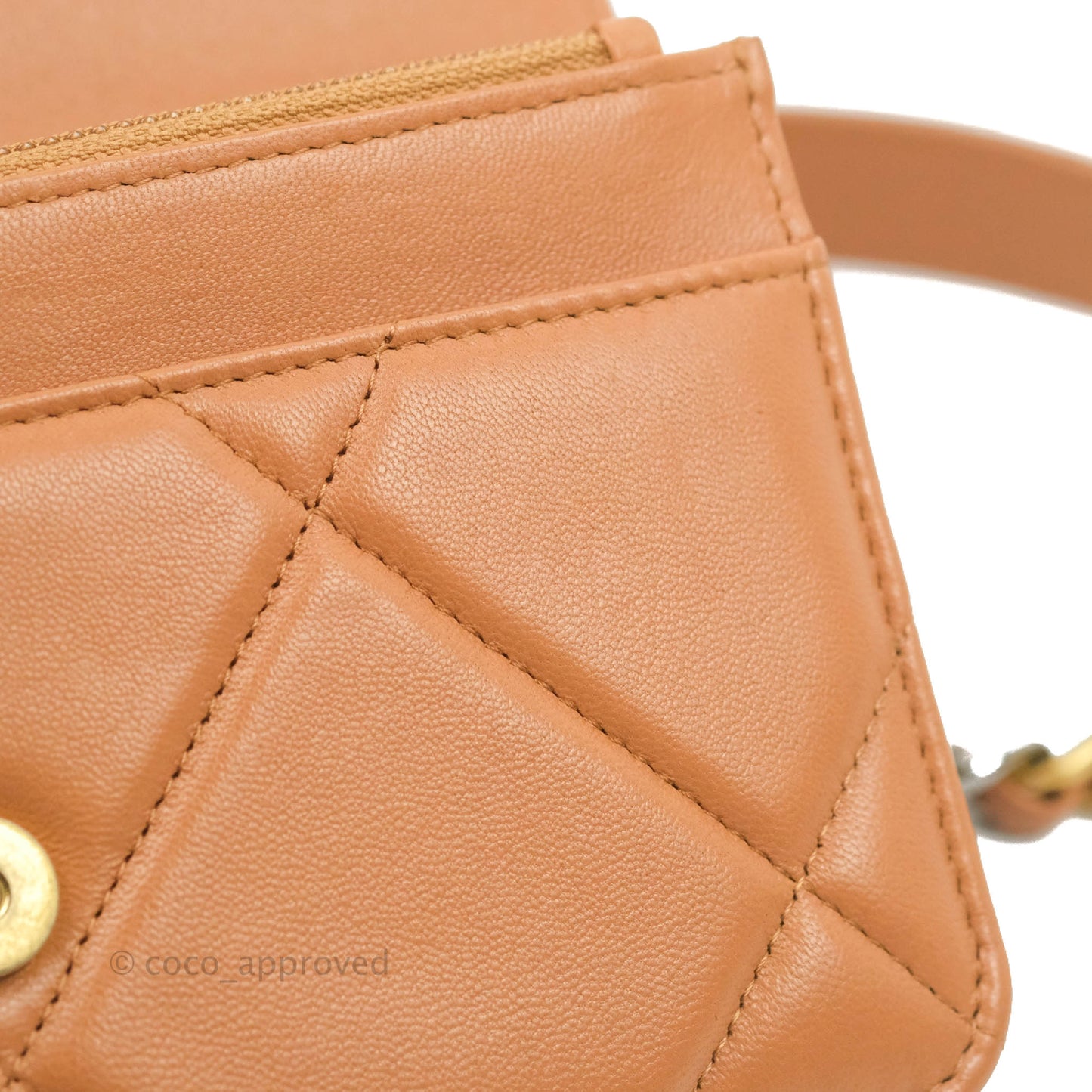 Chanel 19 Wallet on Chain WOC Dark Beige Caramel Lambskin Mixed Hardware 21K