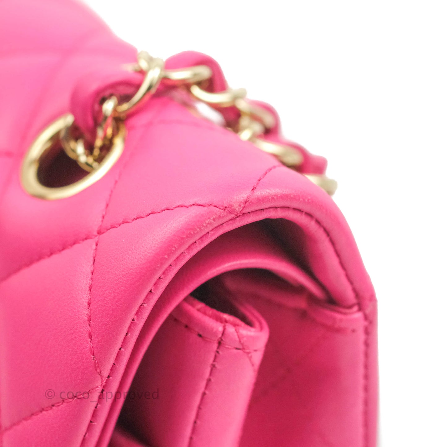 Chanel Classic M/L Medium Flap Quilted Pink Lambskin Gold Hardware