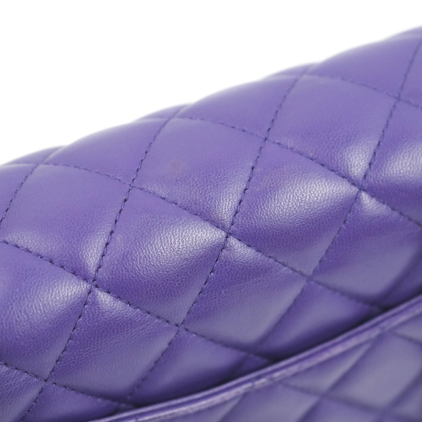 Chanel Quilted Mini Rectangular Flap Purple Lambskin Silver Hardware