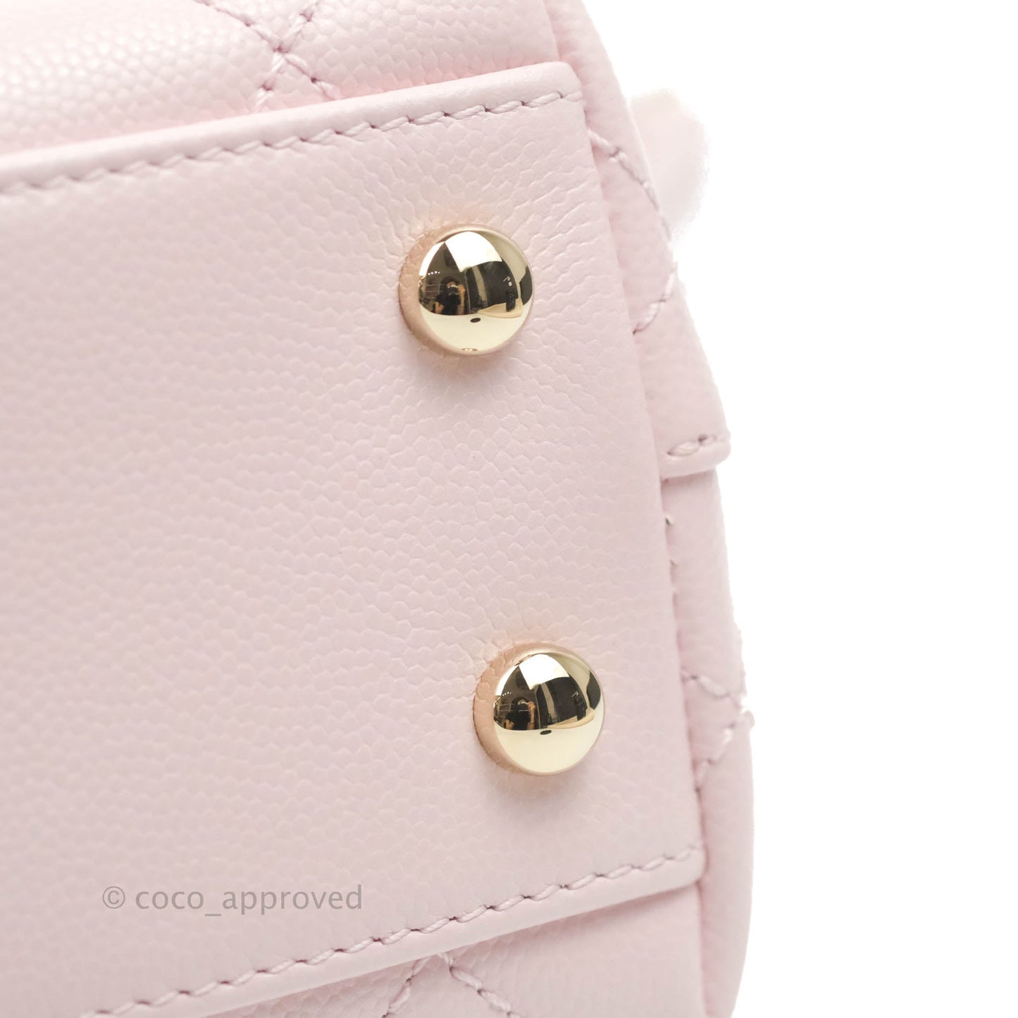 Chanel Mini Coco Handle Quilted Light Pink Caviar Gold Hardware