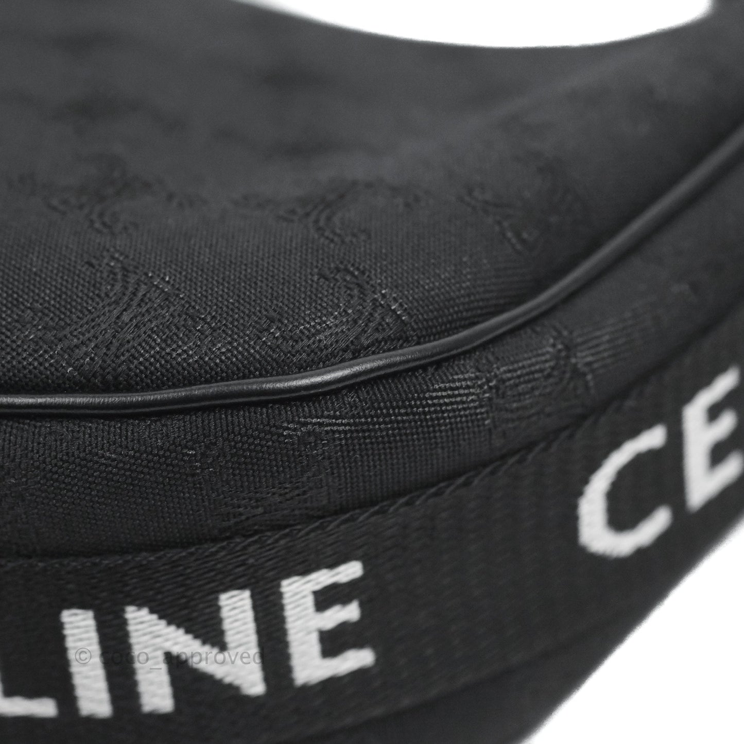 Celine Medium Ava Bag with Celine Strap Black Triomphe Jacquard Calfskin