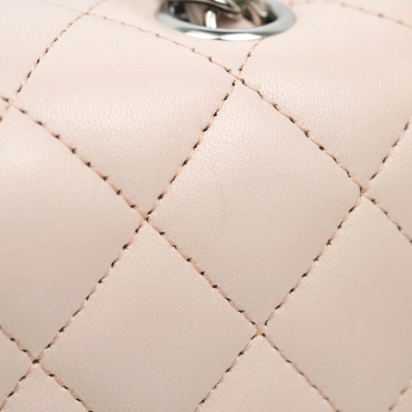 Chanel Quilted Mini Rectangular Flap Light Pink Lambskin Silver Hardware