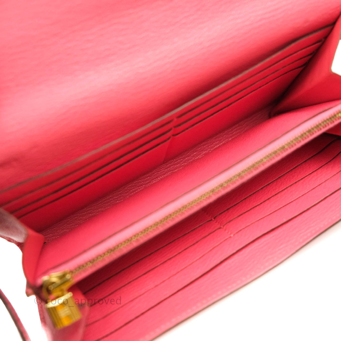 Hermès Kelly Wallet Rose Lipstick Chevre Gold Hardware